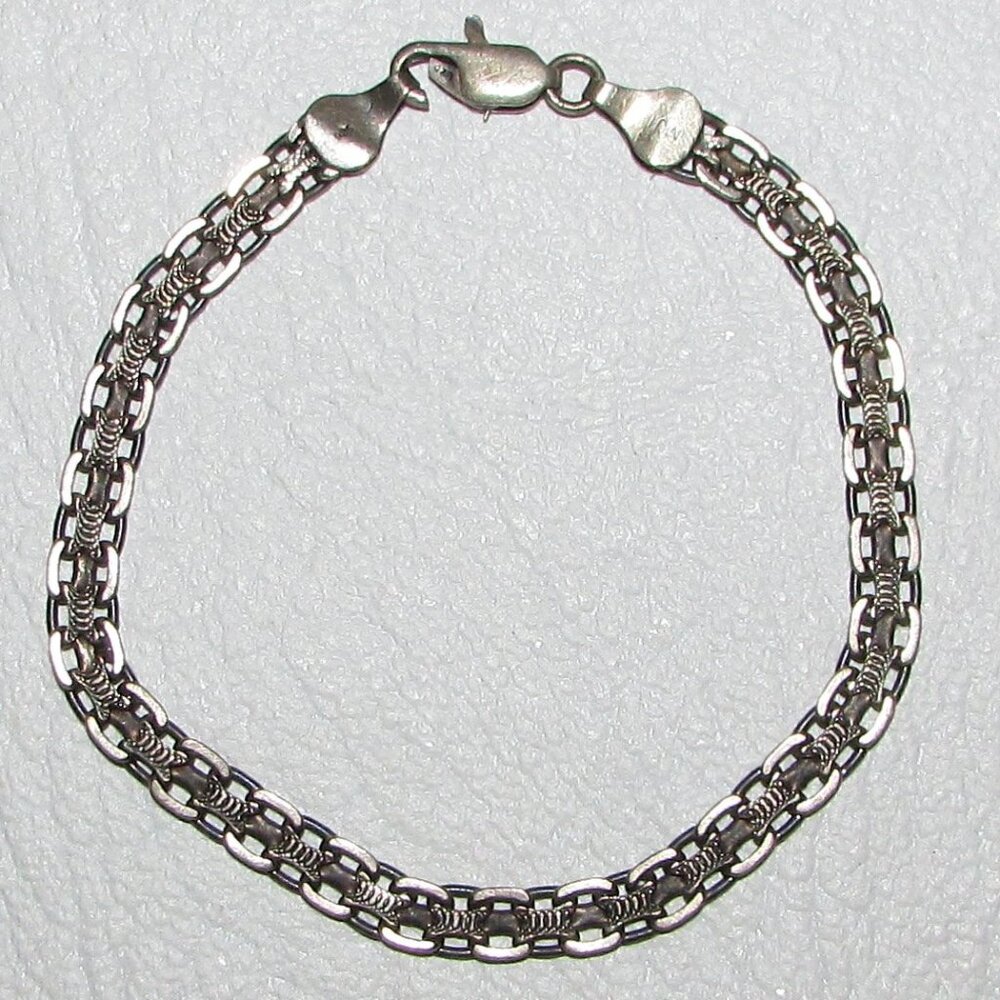 925 Sterling Silver Unique Link Chain Bracelet